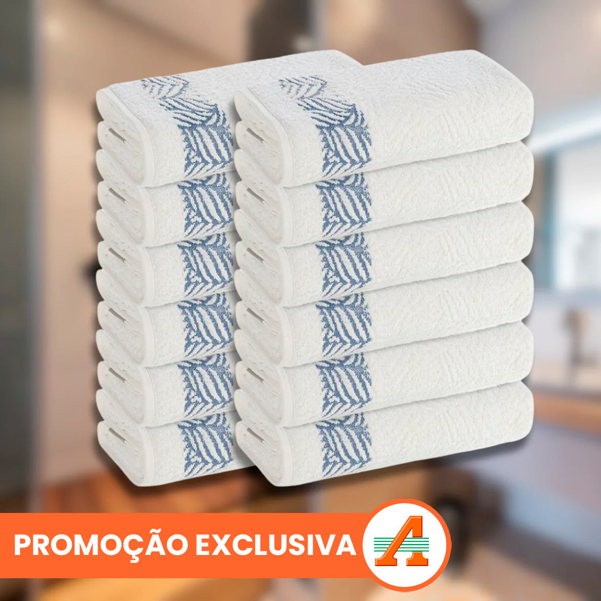 PAGUE 6 LEVE 12: Kit com 12 Toalhas Karsten Banhão Grossa - 100% Algodão