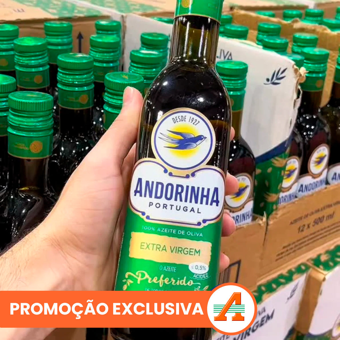 Kit 5 Azeites de Oliva Andorinha Extra Virgem 500ml - PACK PROMOCIONAL