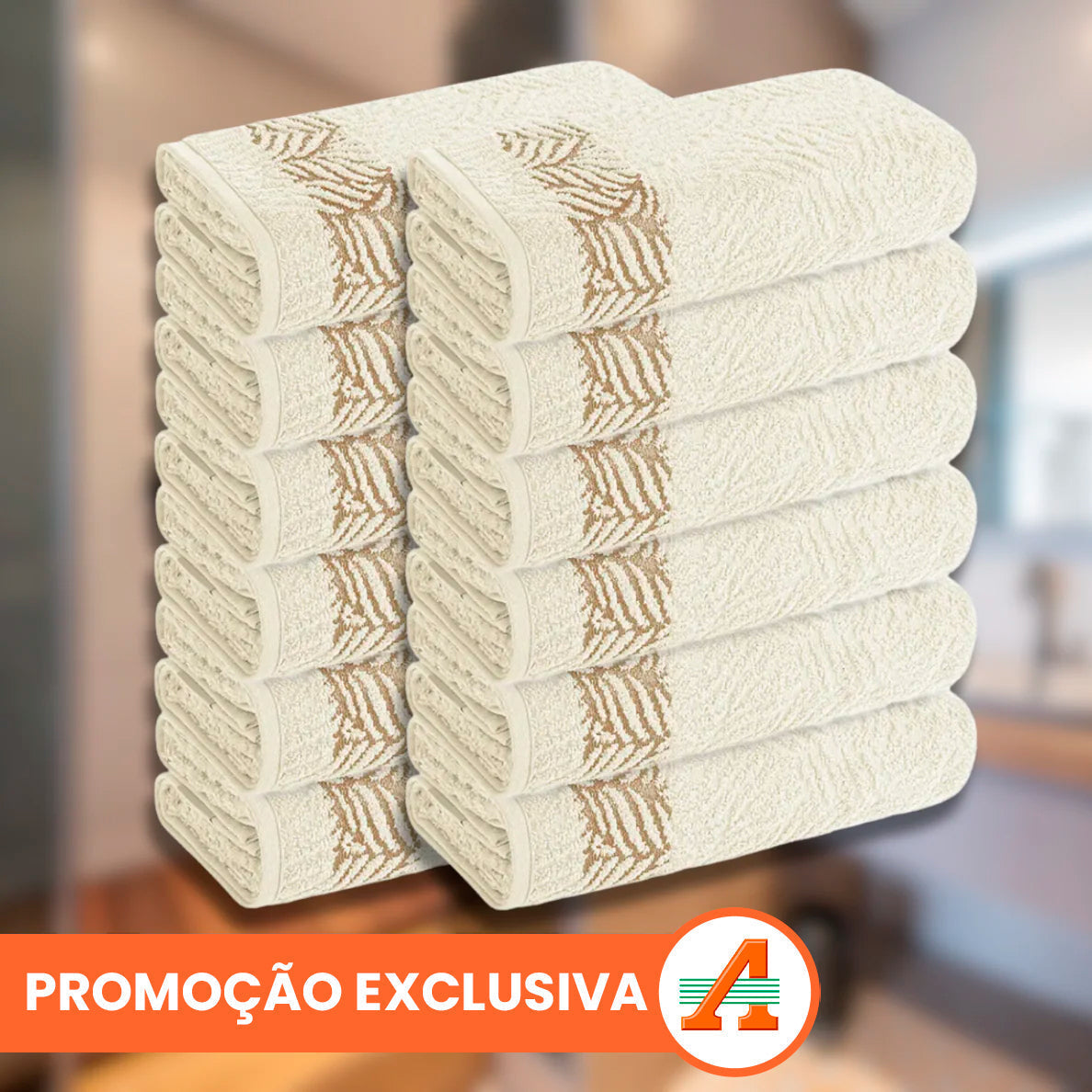 PAGUE 6 LEVE 12: Kit com 12 Toalhas Karsten Banhão Grossa - 100% Algodão