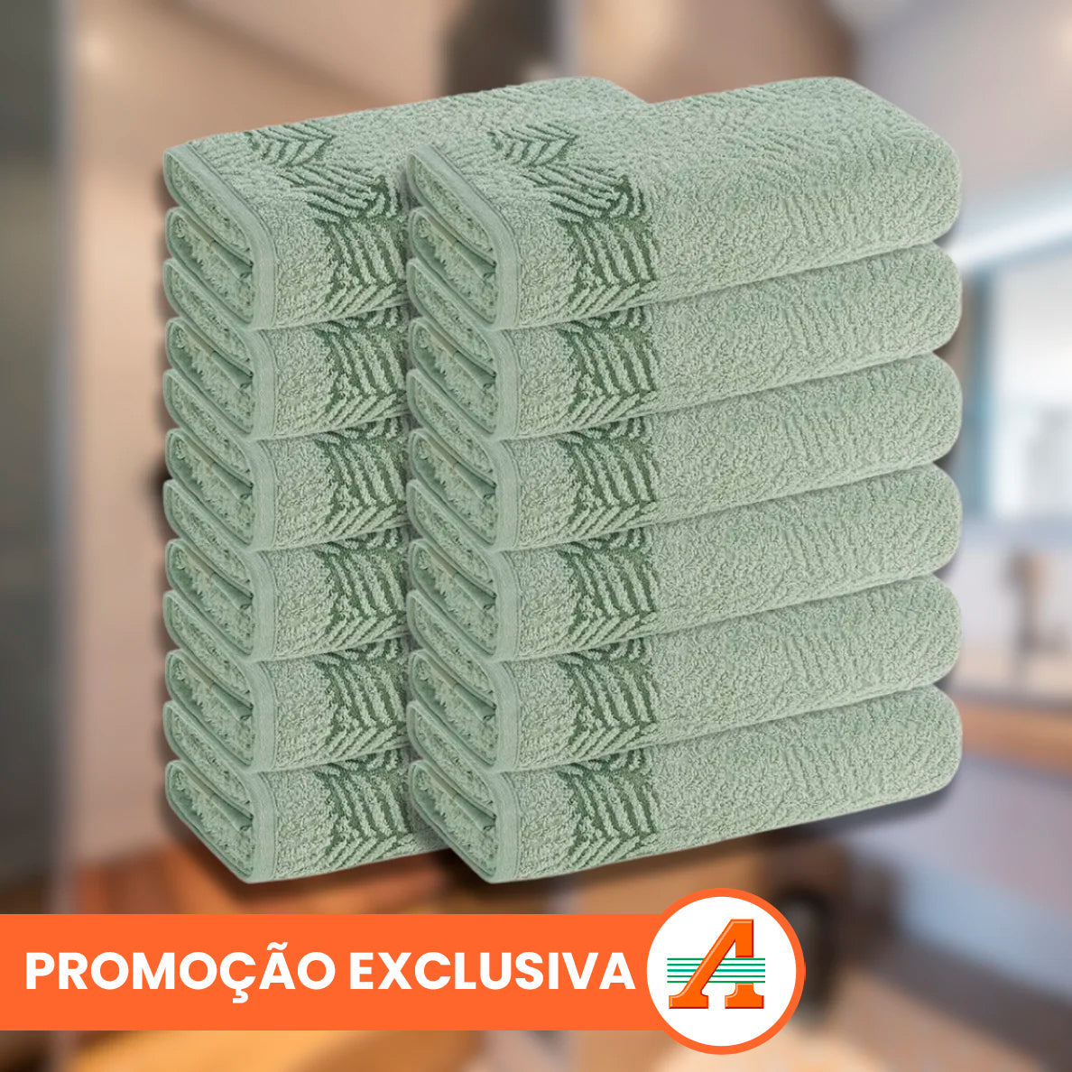 PAGUE 6 LEVE 12: Kit com 12 Toalhas Karsten Banhão Grossa - 100% Algodão