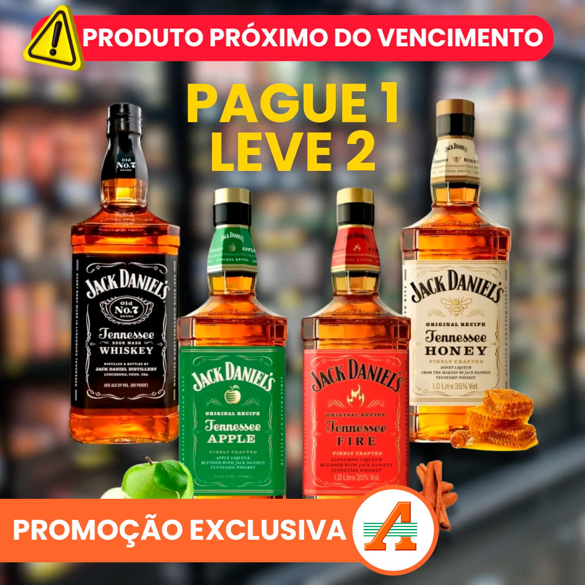 PAGUE 1 LEVE 2: Whisky Jack Daniels - PRÓXIMO DO VENCIMENTO (Válido até 15/09/2025)